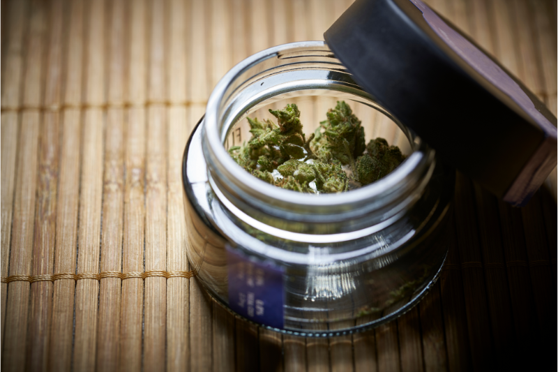 Cannabis in a jar