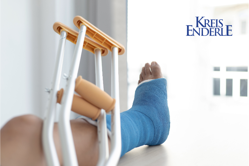 Broken foot with crutches